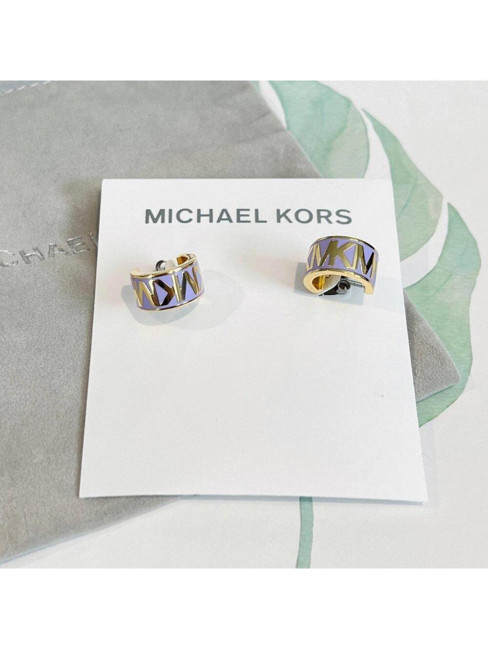 Michael Kors Enamel Small Hoop Earrings - Picture 2 of 2